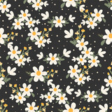 cute simple daisy wild flower pastel seamless pattern
