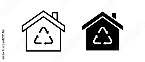 Eco house vector icon set. Green City concept symbol