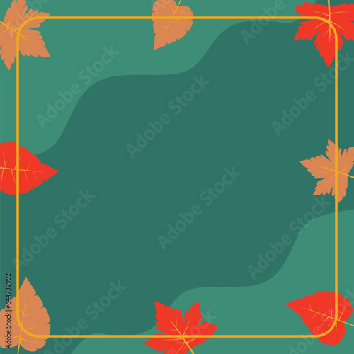 autumn background with copy space area, vector with waves and leaves pattern. design for banner, greeting card, flyer, social media, presentation, web.