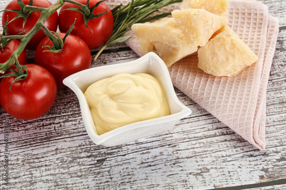Cheese sauce in the bowl Cheese sauce in the bowl