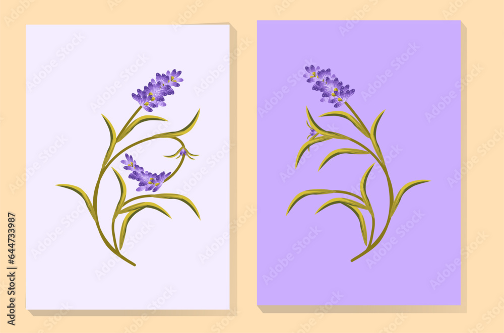Naklejka premium posters wall art lavender. Suitable for minimalist and modern home decor.