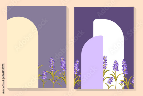 Invitation Card with Lavender. Suitable for wedding invitaiton, party invitation and etc photo