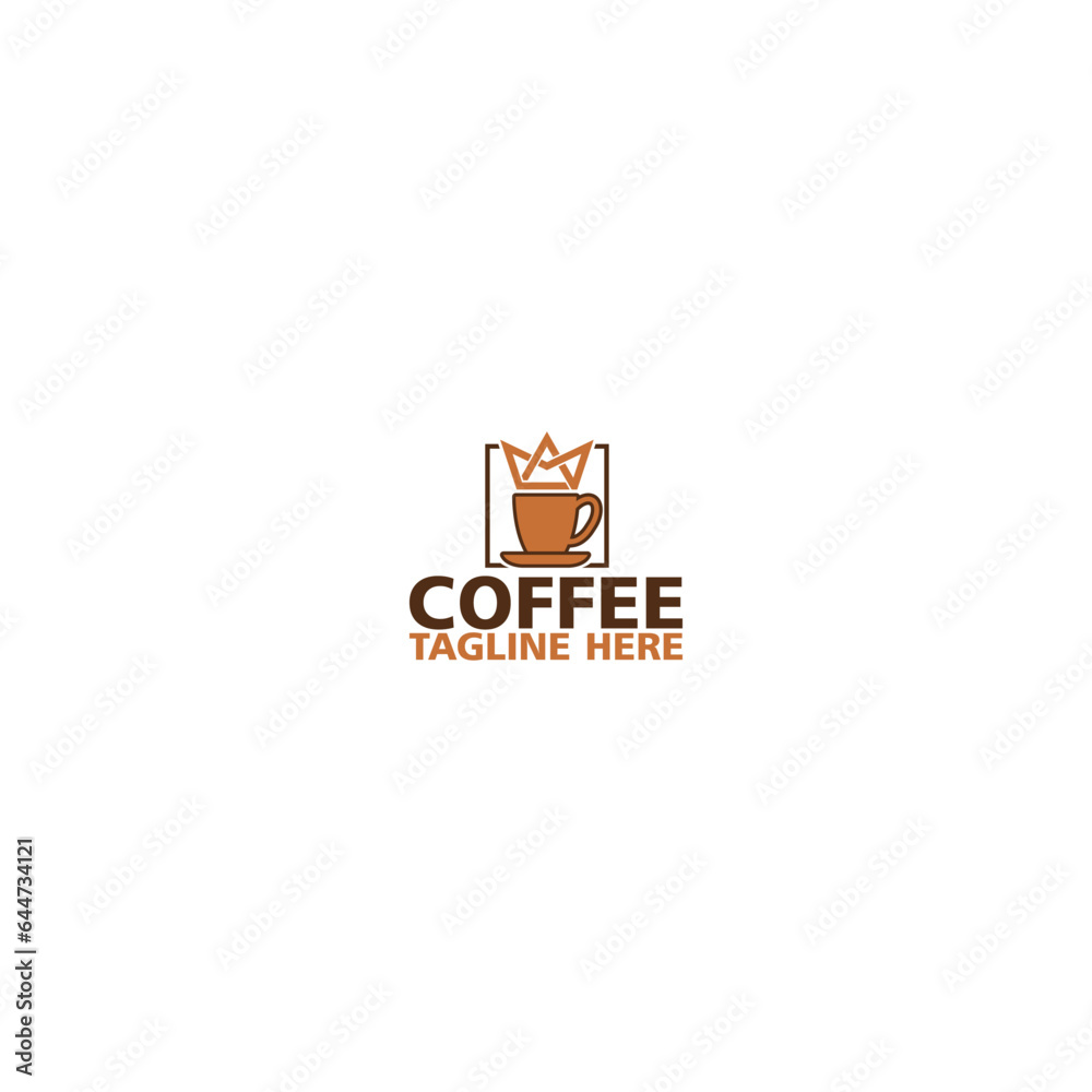 Coffee cup with crown icon illustration for logo template Coffee cup with crown icon illustration for logo template