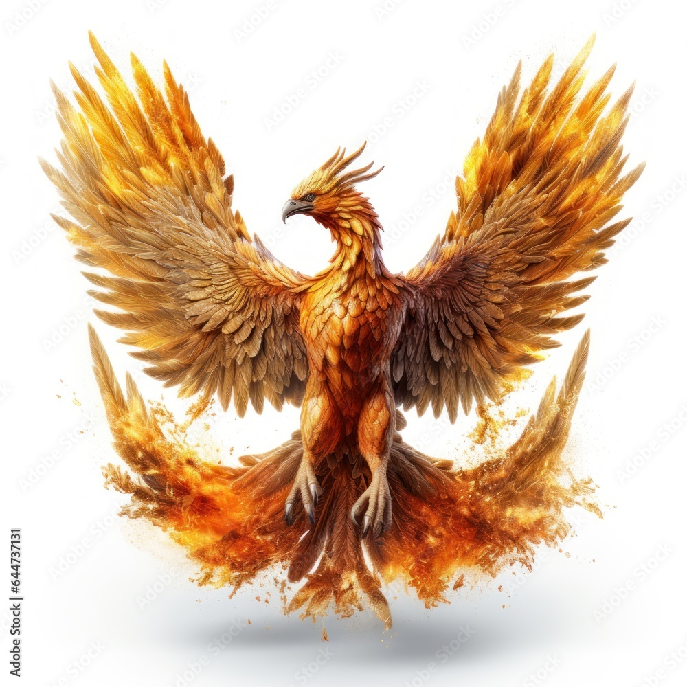 Fototapeta premium phoenix bird with flame around