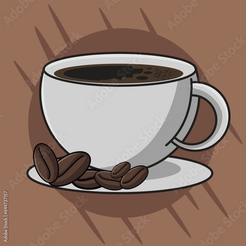 cup of coffee  mascot icon vector