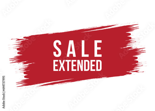 Brush style sale extended banner vector design illustration
