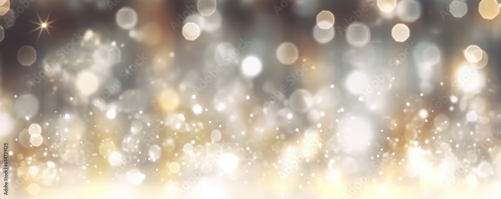 Sparkling bokeh background. silver and white.