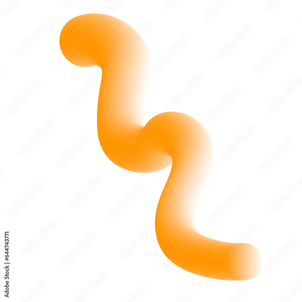 3D Gradient Squiggly Line Shape 3D Gradient Squiggly Line Shape