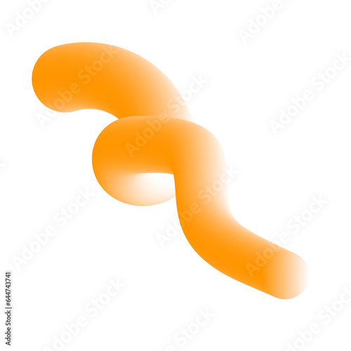 3D Gradient Squiggly Line Shape