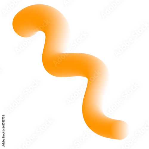 3D Gradient Squiggly Line Shape