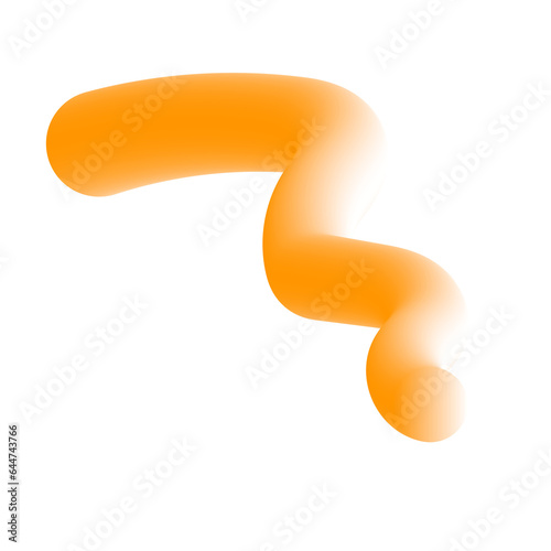 3D Gradient Squiggly Line Shape