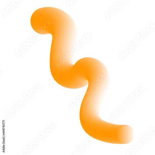 3D Gradient Squiggly Line Shape