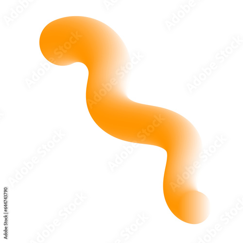 3D Gradient Squiggly Line Shape