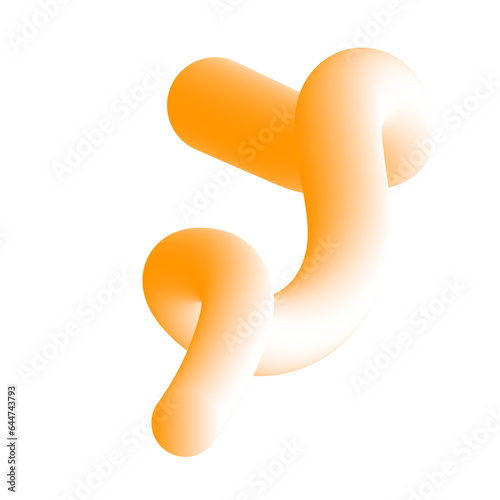 3D Gradient Squiggly Line Shape