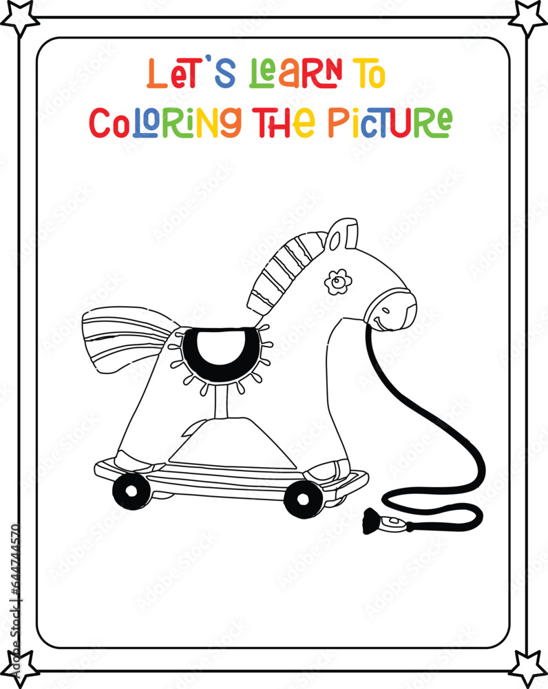 Obraz premium vector graphic illustration of bicycle for education children's coloring book