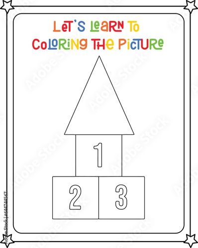 vector graphic illustration of bicycle for education children's coloring book