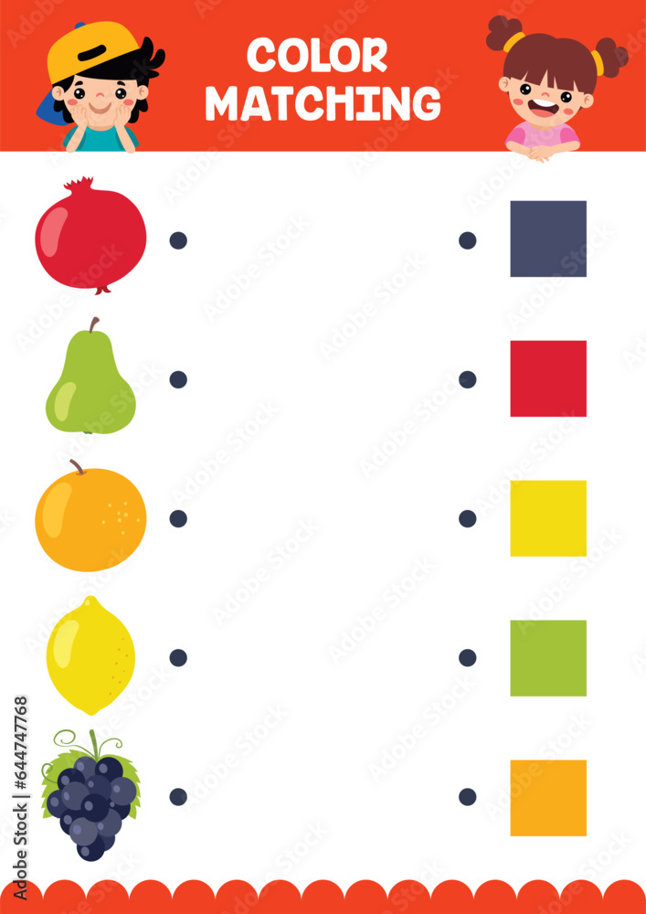 Color Matching Worksheet For Kids