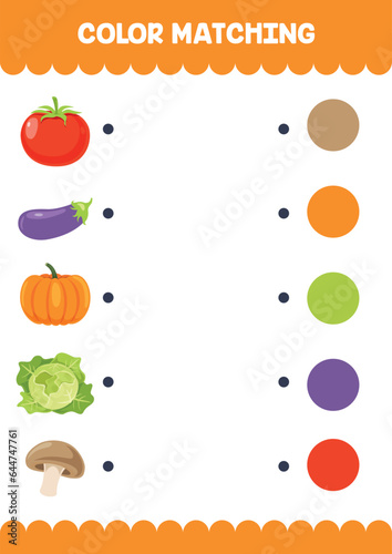 Color Matching Worksheet For Kids