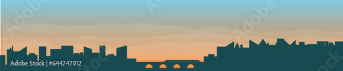 Silhouette of a Modern Industrial City in the Sunrise. Infrastructure and transportation concept vector.