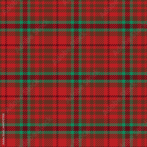 Plaid pattern with twill weave. Tartan check gingham seamless pattern in red and green.Vector illustration geometric background for fabric and paper in Christmas theme.