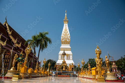 Wat Phra That Phanom Temple is the most famous landmark in Nakhon Phanom, Thailand 