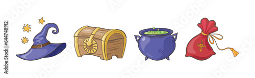 Magic Objects and Items for Wizardry and Sorcery Vector Set
