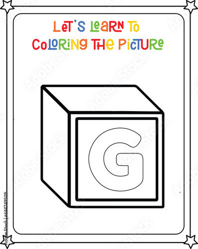vector graphic illustration of bicycle for education children's coloring book