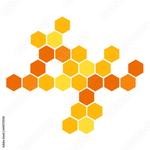Bright hexagonal hive honeycomb geometric flat style illustration