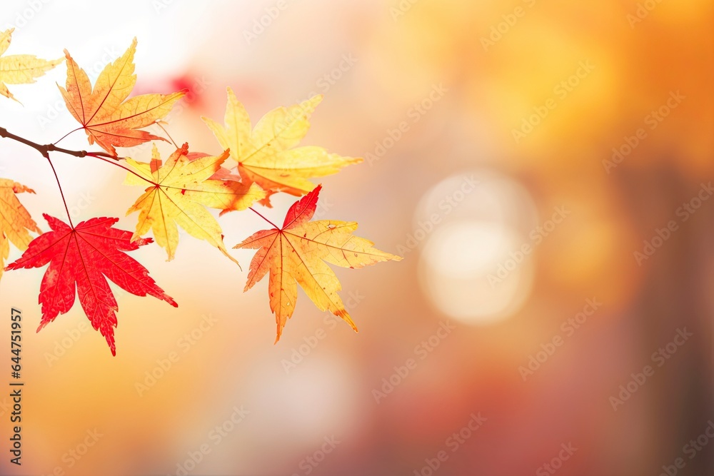 Autumn background with maple leaves and bokeh Autumn background with maple leaves and bokeh