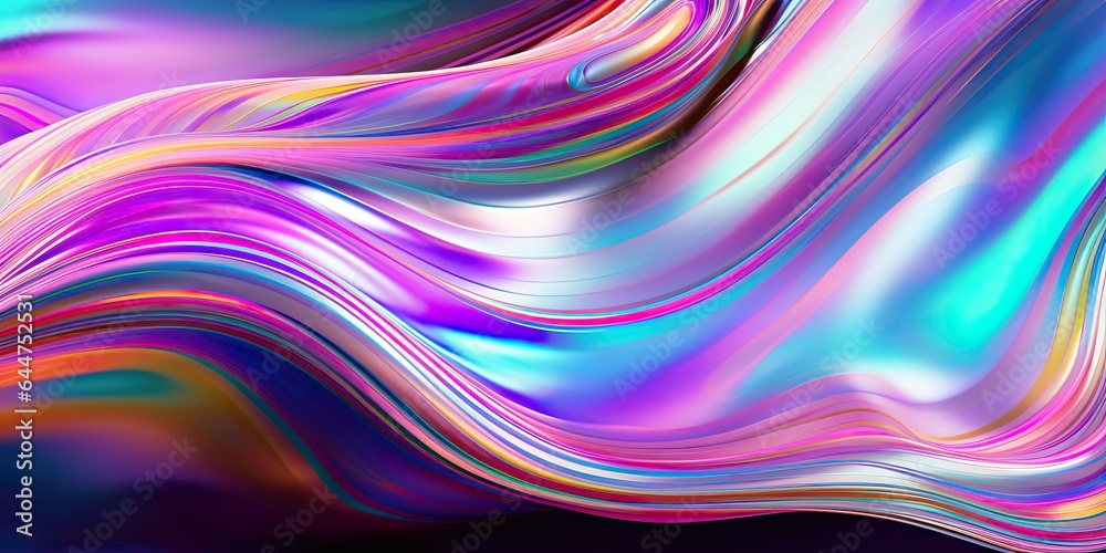 Abstract metallic holographic fluid wavy background for futuristic background Abstract metallic holographic fluid wavy background for futuristic background