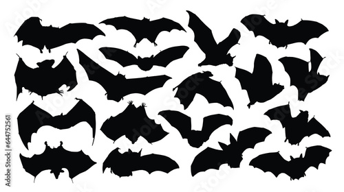 The set of bat silhouettes. 