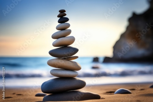 stack of stones on the beach