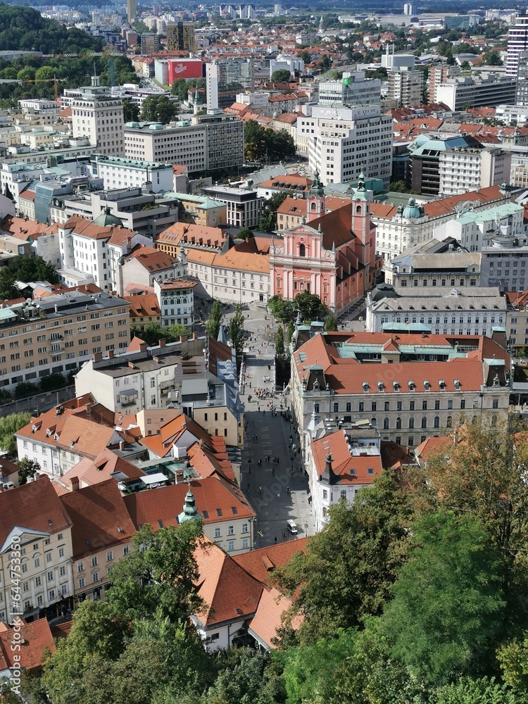 Obraz premium Aerial view of Ljubljana, capital of Slovenia