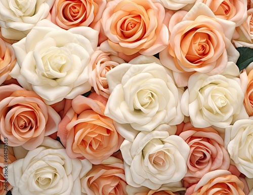 Peach and white roses background