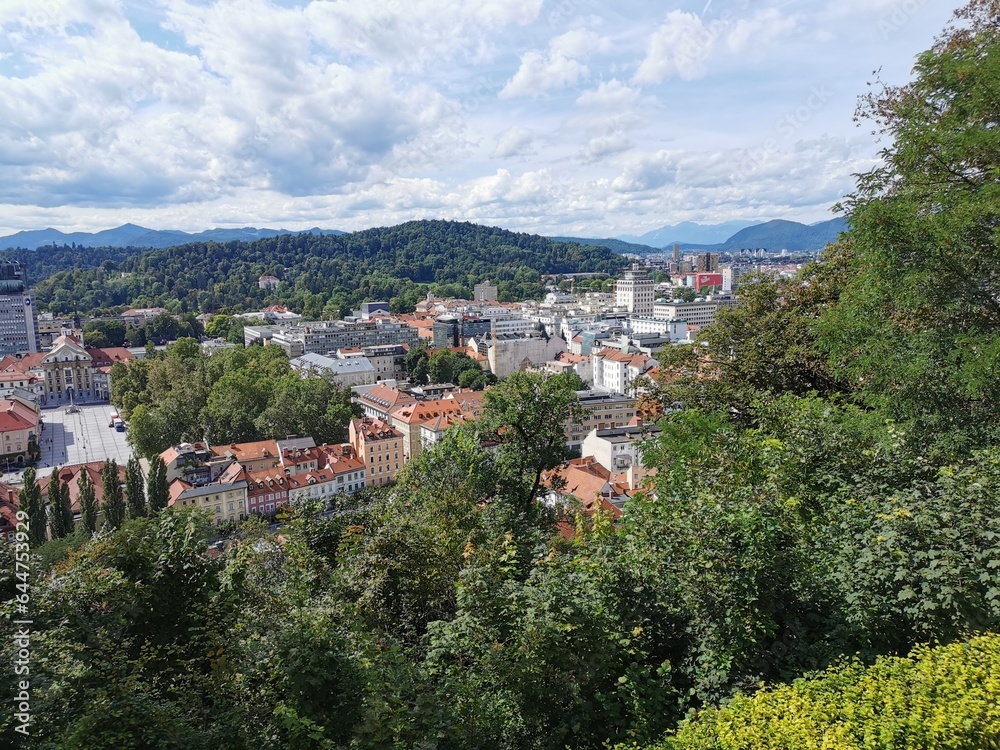Aerial view of Ljubljana, capital of Slovenia