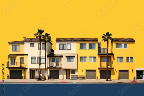 Minimal Yellow Homes Concept Symbolizing Home Ownership © Igor