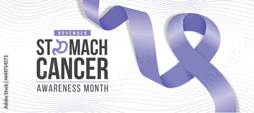 Stomach cancer awareness month - Text and Periwinkle ribbon awareness on abstract lines blend texture background vector design