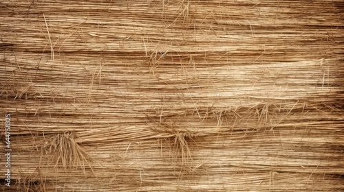 Close up straw wall texture background. Old vintage thatched roof element. photo