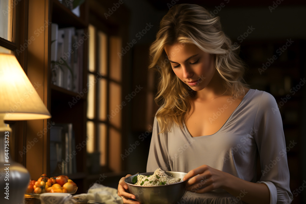 woman preparing breakfast
