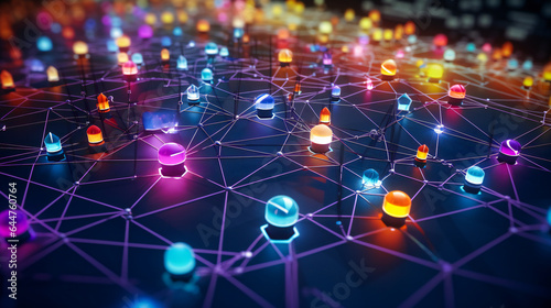 Connected IoT Network. Nodes and Connections