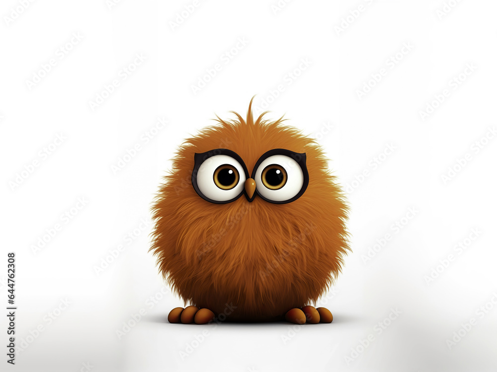 Dark Orange Fluffy Circle: Unreal Cartoon Animal Dark Orange Fluffy Circle: Unreal Cartoon Animal