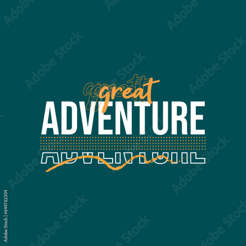 Vector great adventure simple vintage t-shirt typography design