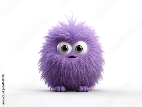 Fluffy Light Purple Unreal Cartoon Animal Circle