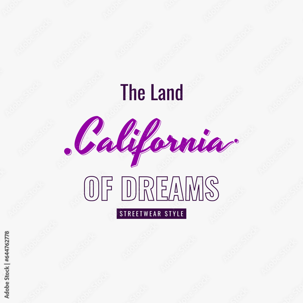 California dream typography vector simple t-shirt design