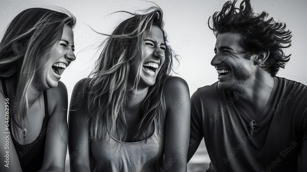 Fototapeta premium group of happy and cheerful friends