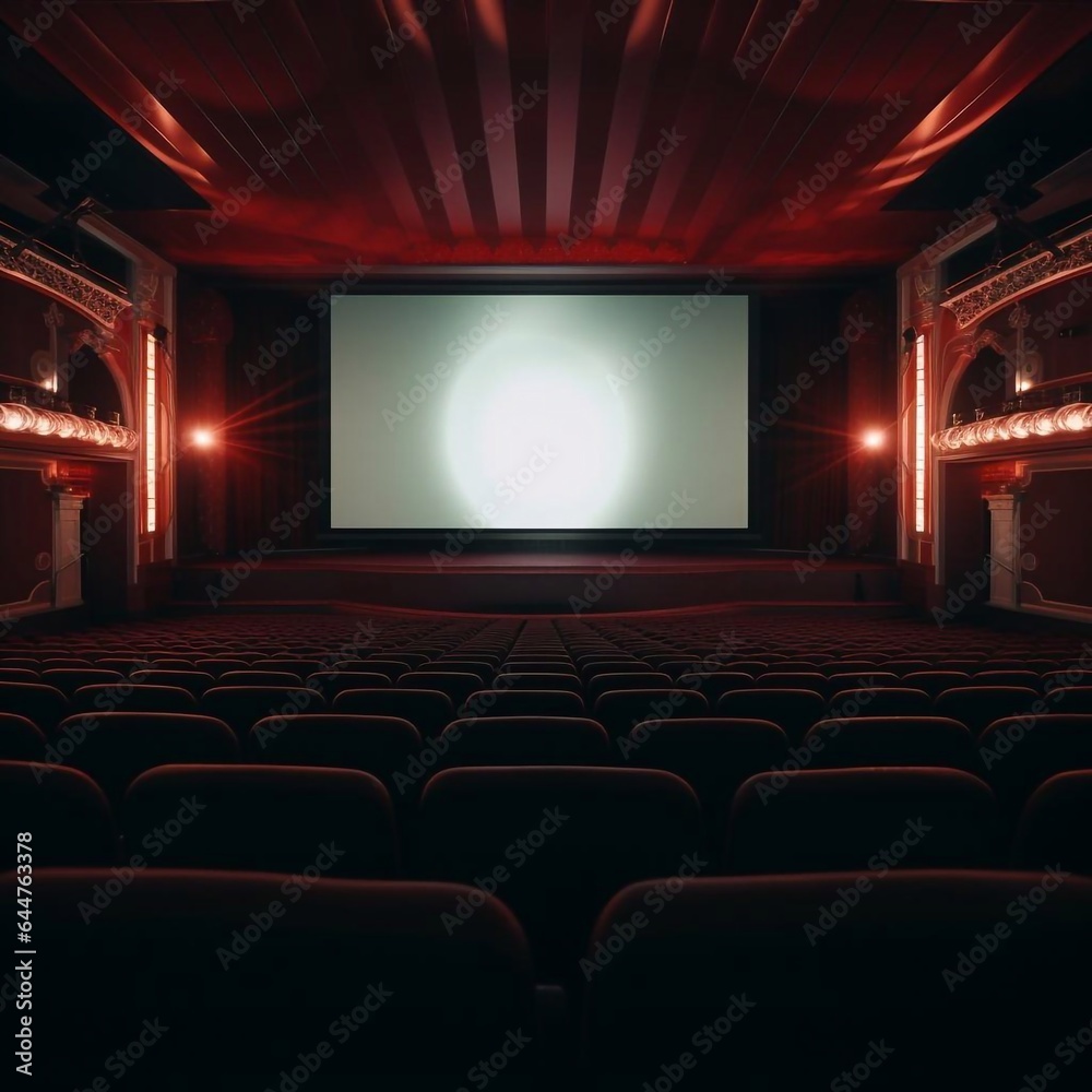 Obraz premium cinema auditorium with red curtains