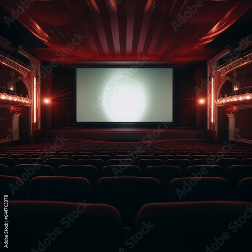 cinema auditorium with red curtains
