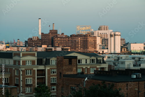 View of the Domino Sugars Factory from Federal Hill Park  Baltimore  Maryland