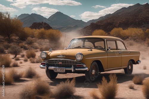 car on the roadcar on the road vintage car on the road photo