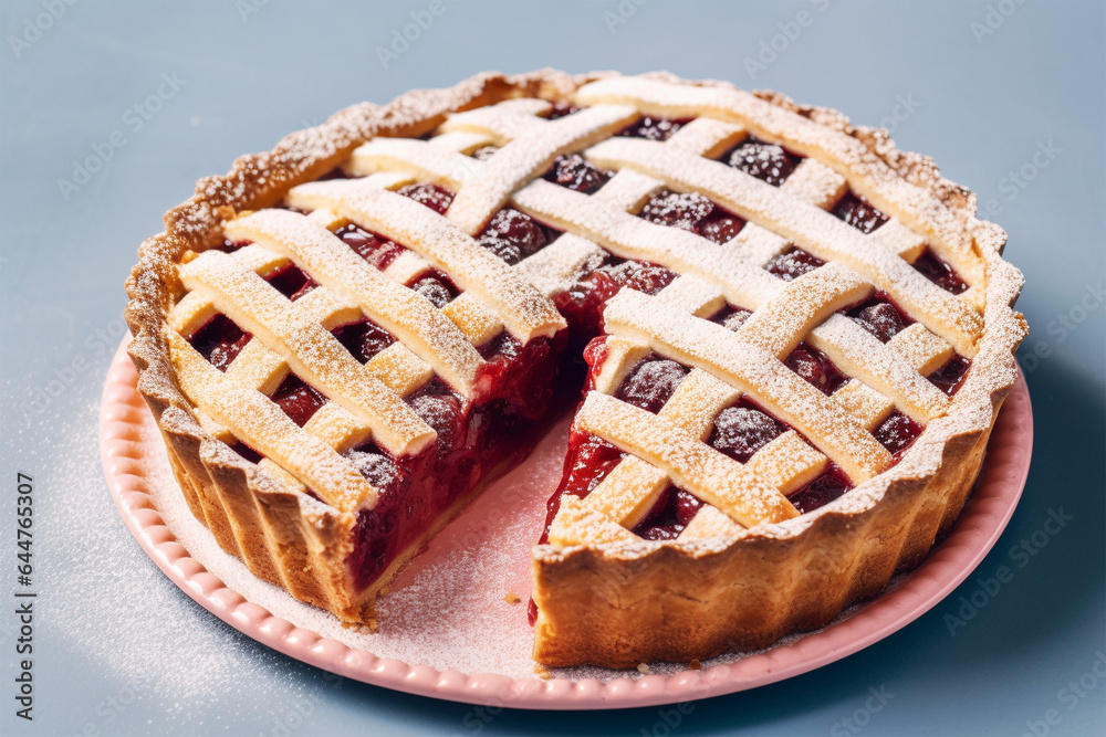 Pie called 'Linzer Torte', an Austrian shortcake pastry topped with ...